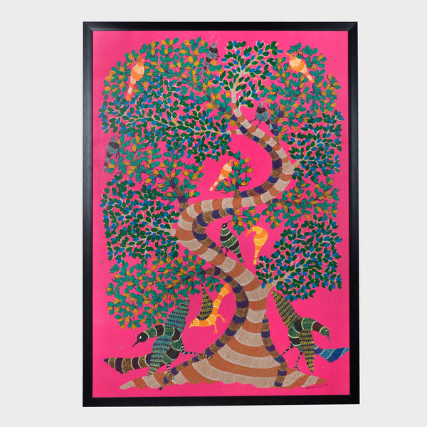 Pink gond painting