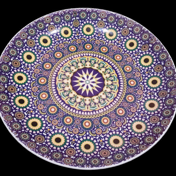 Painted Deco Ceramic Plate 10"