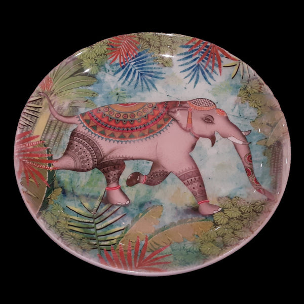 Painted Deco Ceramic Plate 10"