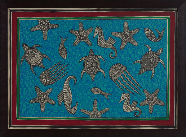 L Madhubani Various Fish Figure