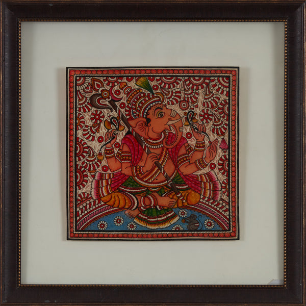 L Ganesha On Leather 10x10