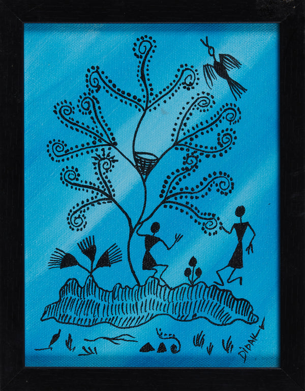 M Warli On Canvas 8x9