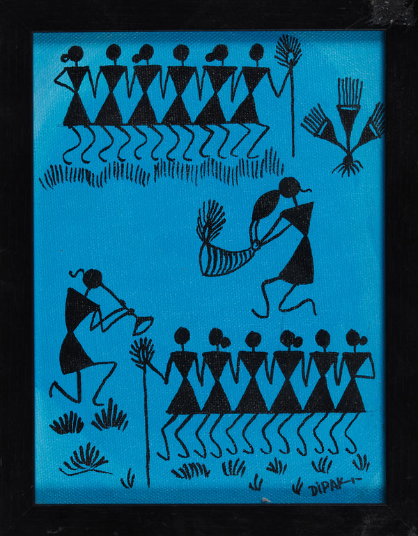 M Warli On Canvas 8x9