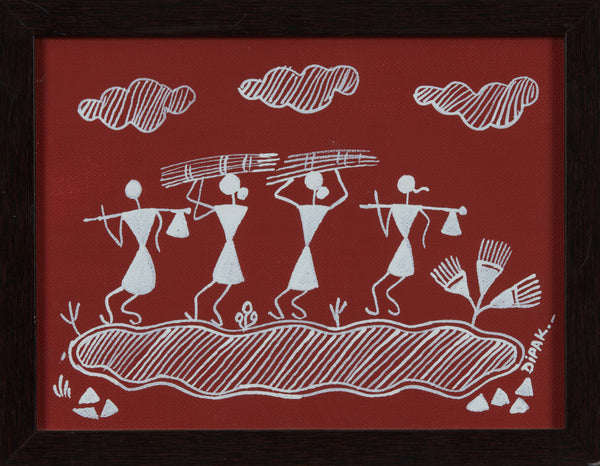 M Warli On Canvas 8x9