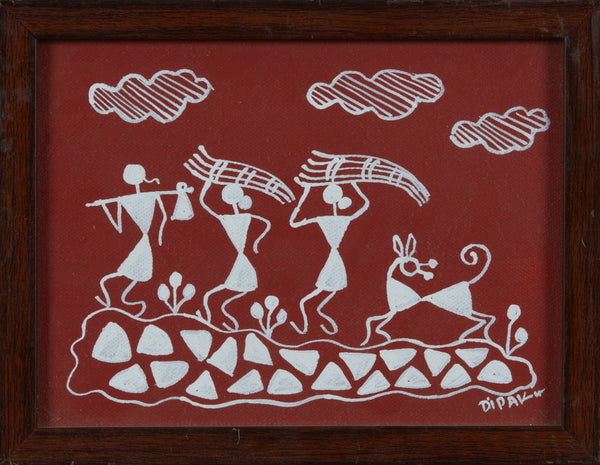 M Warli On Canvas 8x9