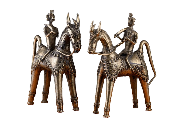 Brass Antique Horse Tableware (Set of 2)