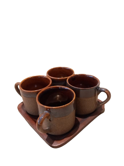 Ceramic Brown Tea Cup Set