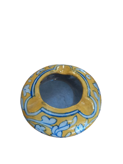 Jaipur Blue Pottery Handmade Round Ashtray