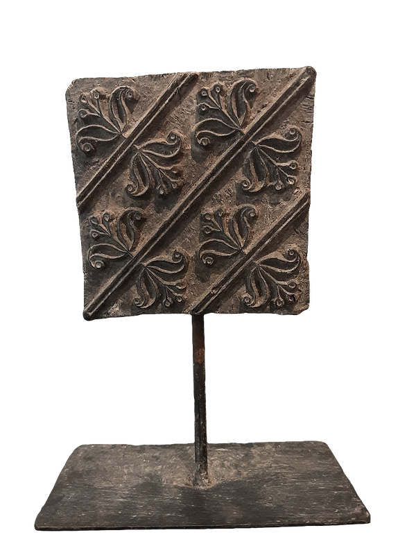 Vintage Wooden Block On Iron Stand 6