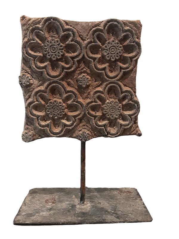 Vintage Wooden Block On Iron Stand 5