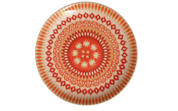 Painted Deco Ceramic Plate 10"