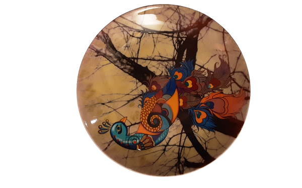 Painted Deco Ceramic Plate 7.5"