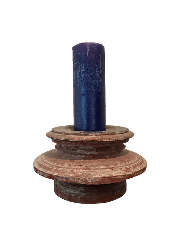 Wooden Candle Stand Small - Earthy