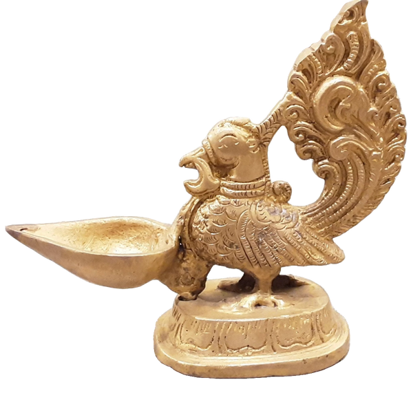 Brass Bird Diya Large