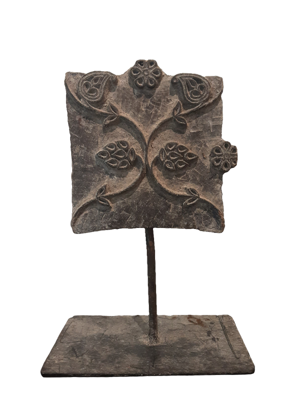 Vintage Wooden Block On Iron Stand 2