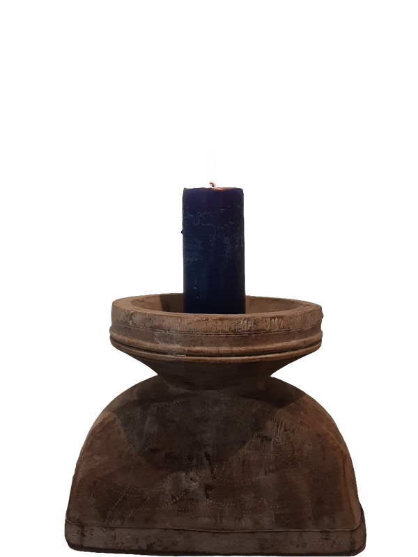 Wooden Candle Stand - Rust Plain