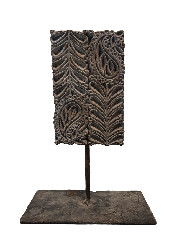 Vintage Wooden Block On Iron Stand 13