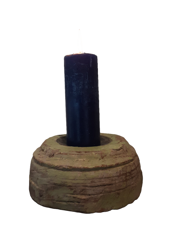 Wooden Candle Stand Small - Green