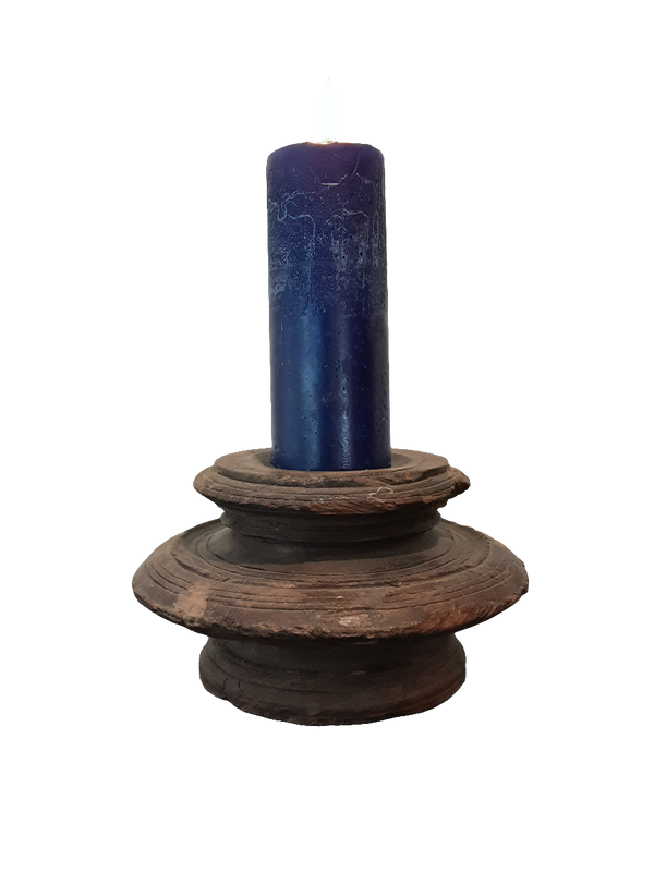 Wooden Candle Stand Small - Brown