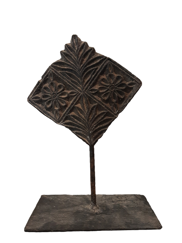 Vintage Wooden Block On Iron Stand 12