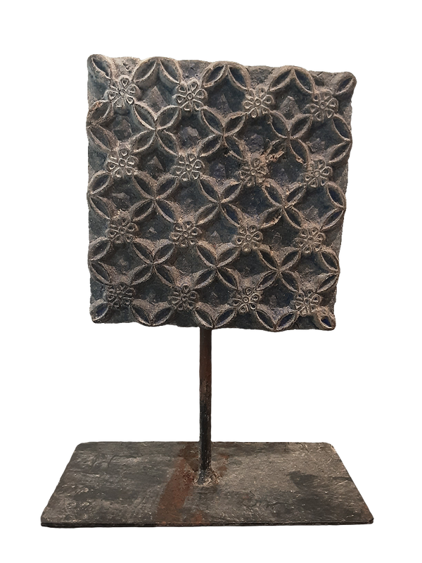 Vintage Wooden Block On Iron Stand 3