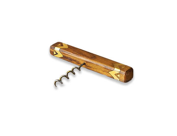 Brass & Wood Inlay Corkscrew
