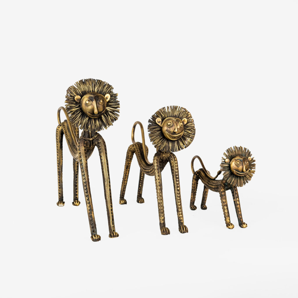 Dhokra Lion Set of 3 (Small, Medium, Big)