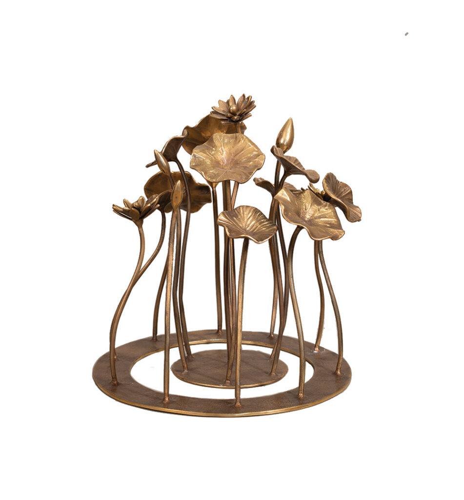 Brass Lotus Table Sculpture